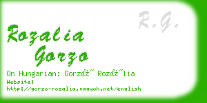 rozalia gorzo business card